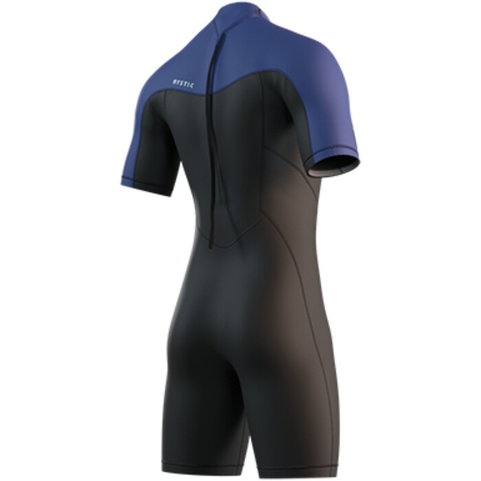 2025 Mystic Mens Brand 3/2mm Back Zip Flatlock Shorty Wetsuit 35000.250035 - Black / Blue